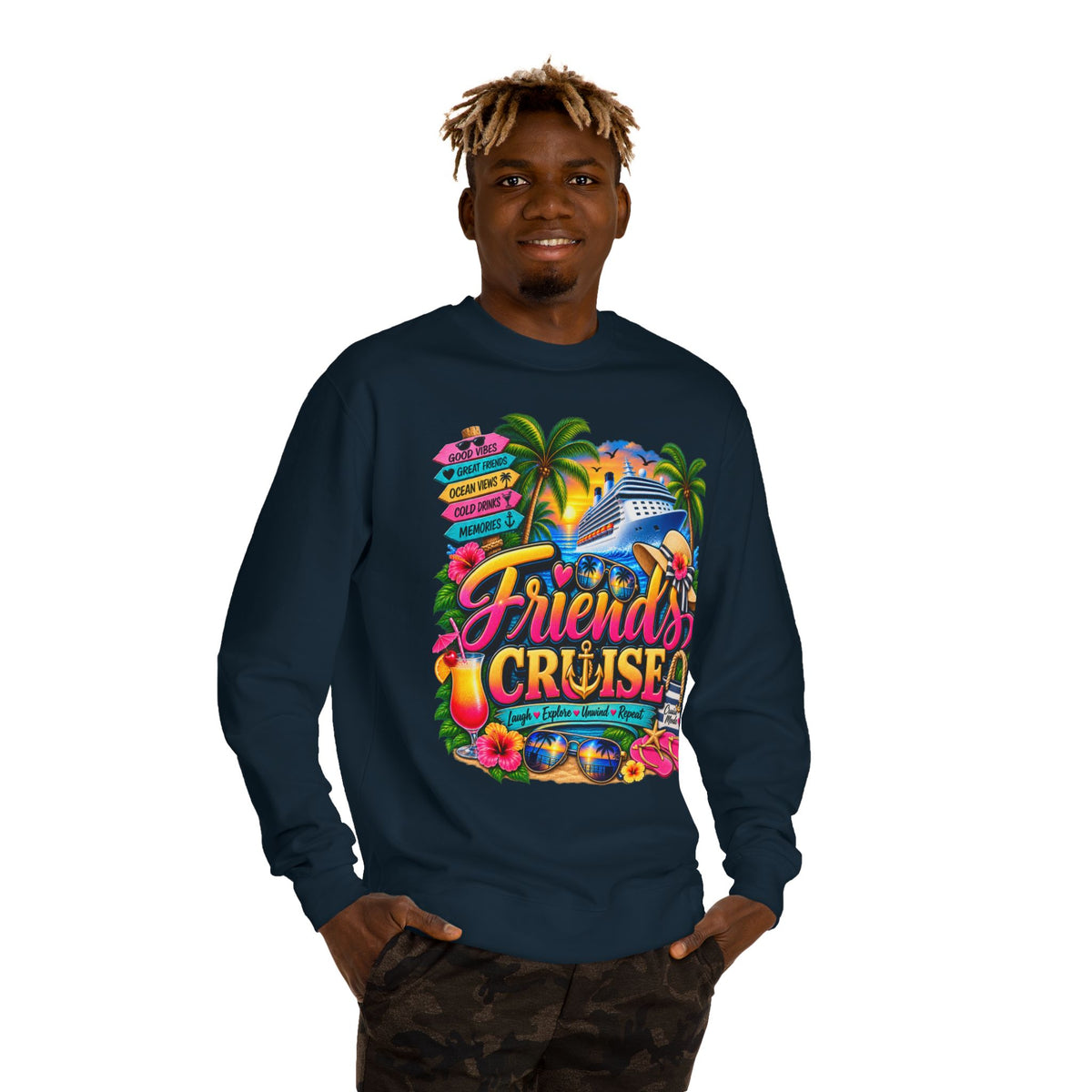 Friends' Cruise Sweatshirt — Tropical Vacation Crewneck