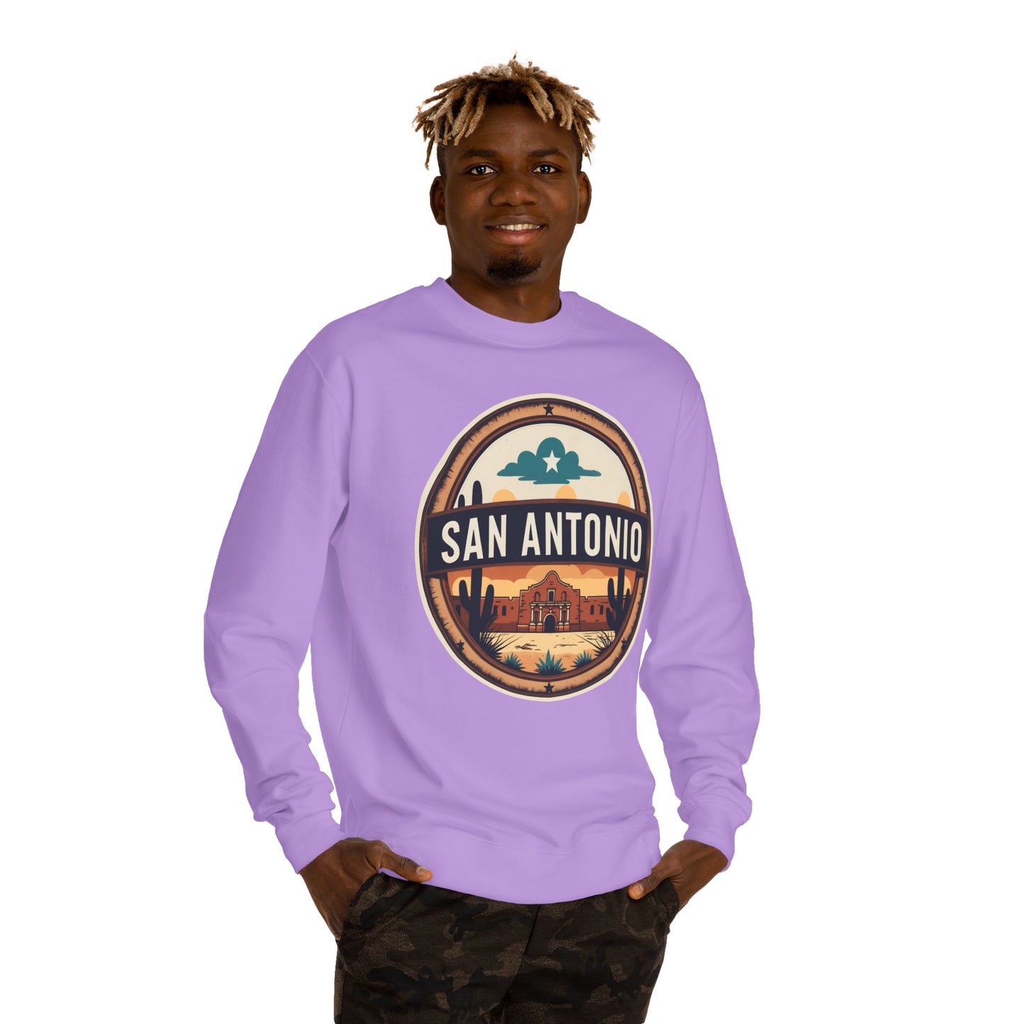 San Antonio Vintage Badge Sweatshirt — Retro Texas City Crewneck