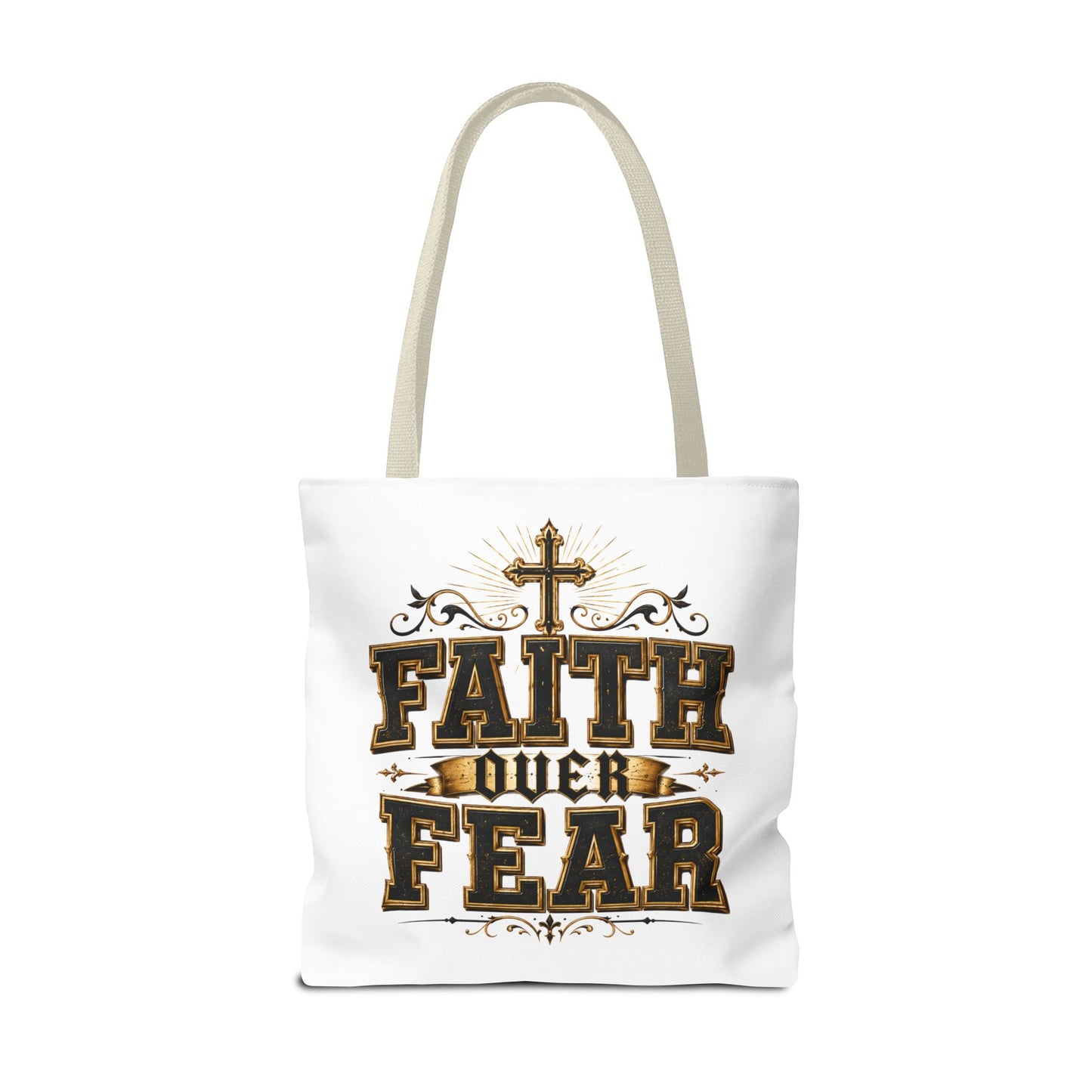 Faith Over Fear Tote Bag — Inspirational Christian Canvas Tote