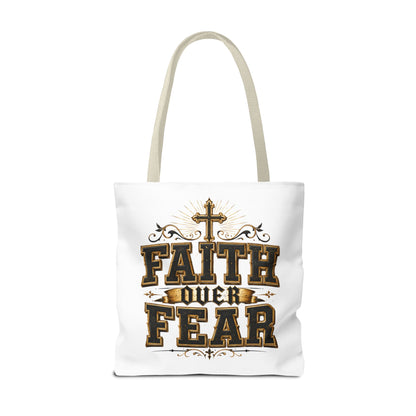 Faith Over Fear Tote Bag — Inspirational Christian Canvas Tote