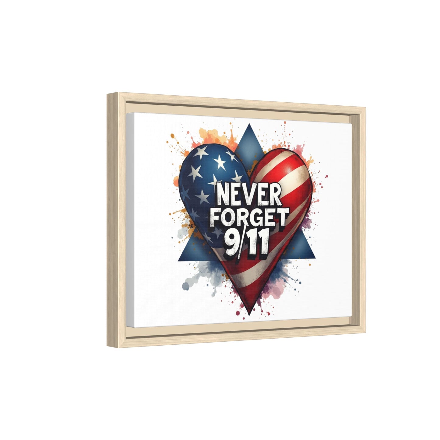 Never Forget 9/11 Framed Canvas Print