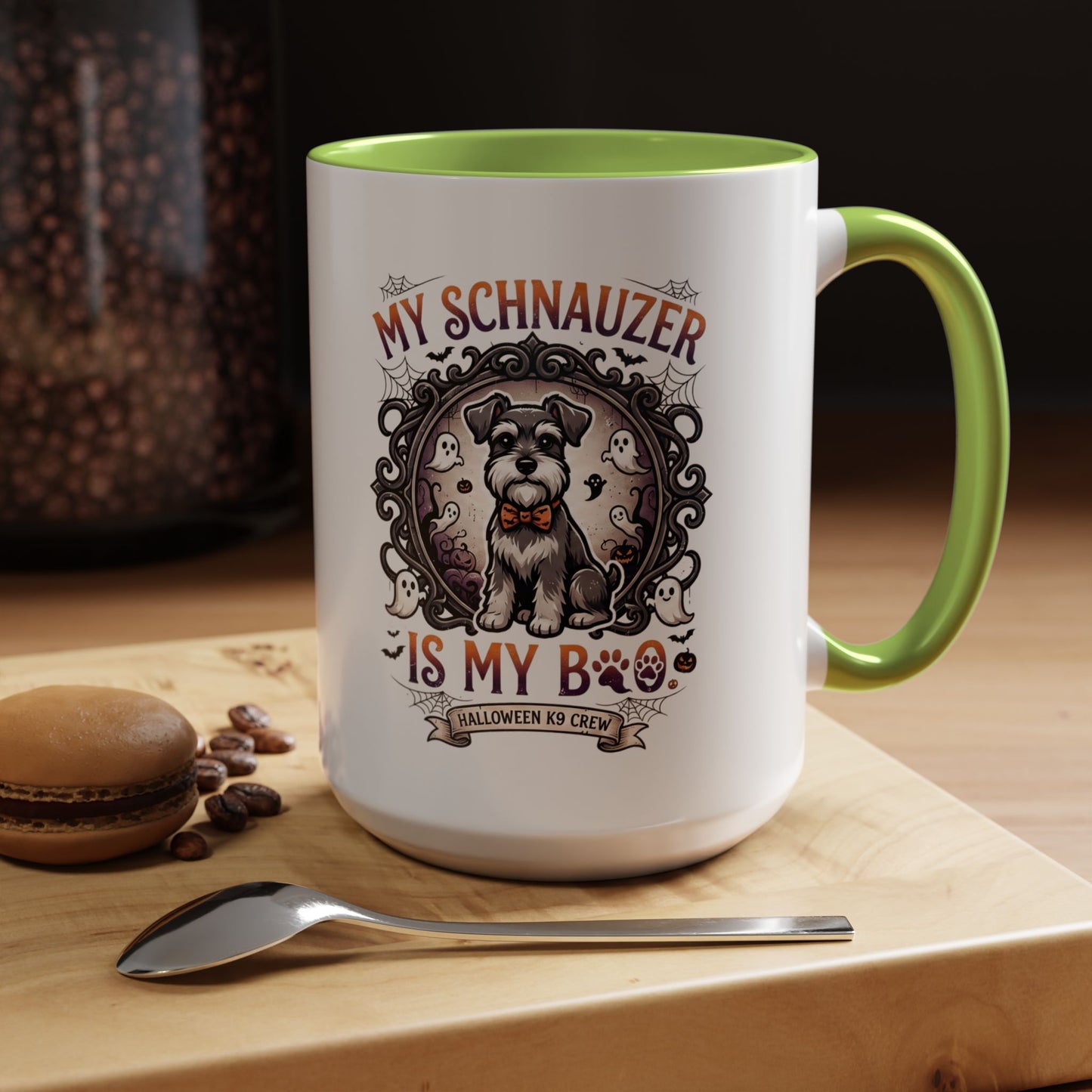 My Schnauzer Is My Boo Coffee Mug — Halloween Dog Lover Accent Mug