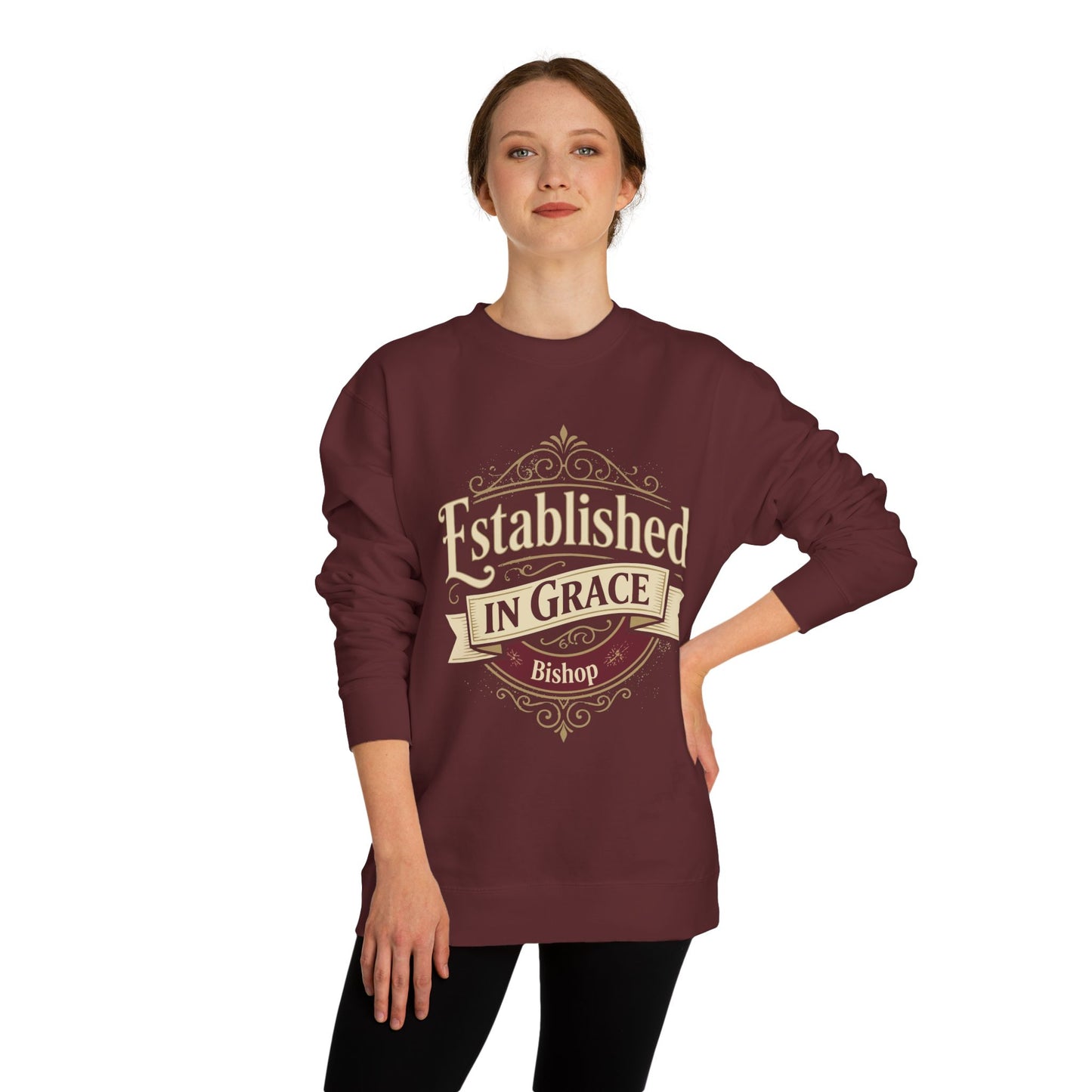 Established in Grace Sweatshirt — 'Established in Grace' Vintage Faith Crewneck