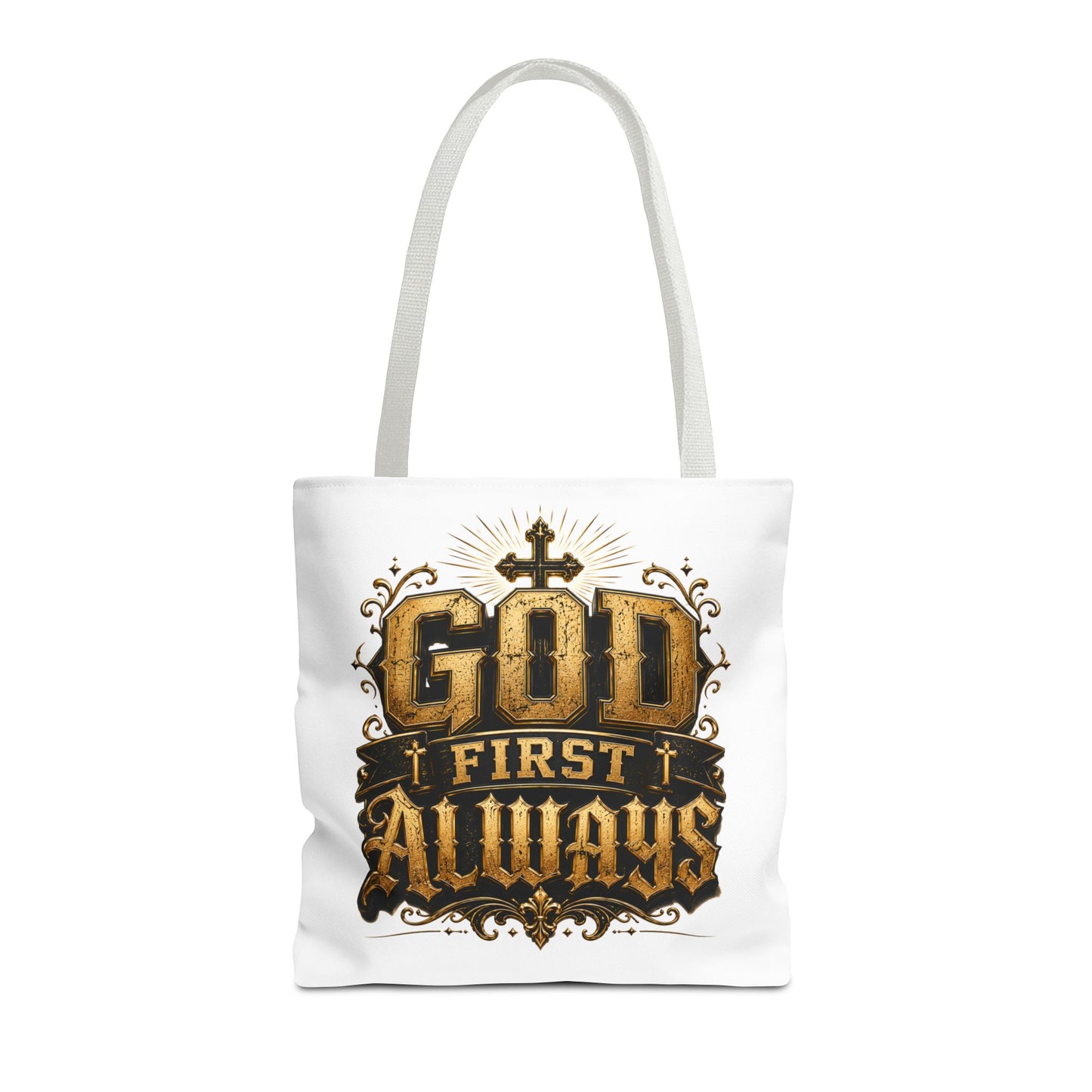 God First Always Tote Bag — Christian Faith Inspirational Canvas Tote