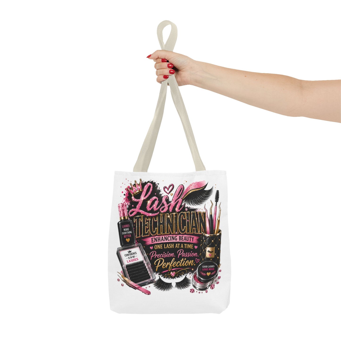 Lash Technician Tote Bag — Glam Beauty Artist Gift, ‘Lash Technician: Enhancing Beauty’ Design