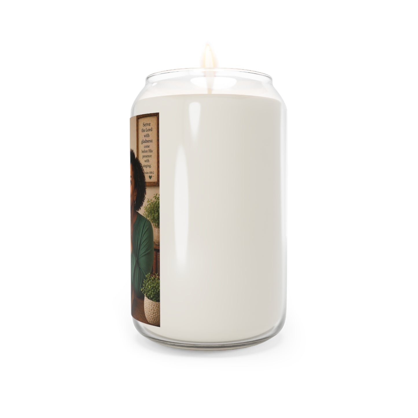 Serve the Lord With Gladness Soy Candle — Inspirational Psalm 100 Prayer Jar (13.75 oz)