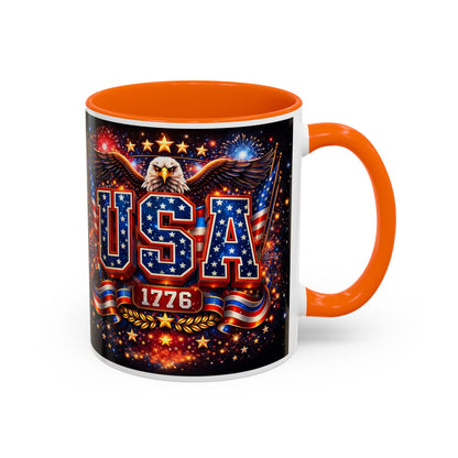 USA Eagle Coffee Mug – Patriotic 1776 Accent Mug (11/15oz)