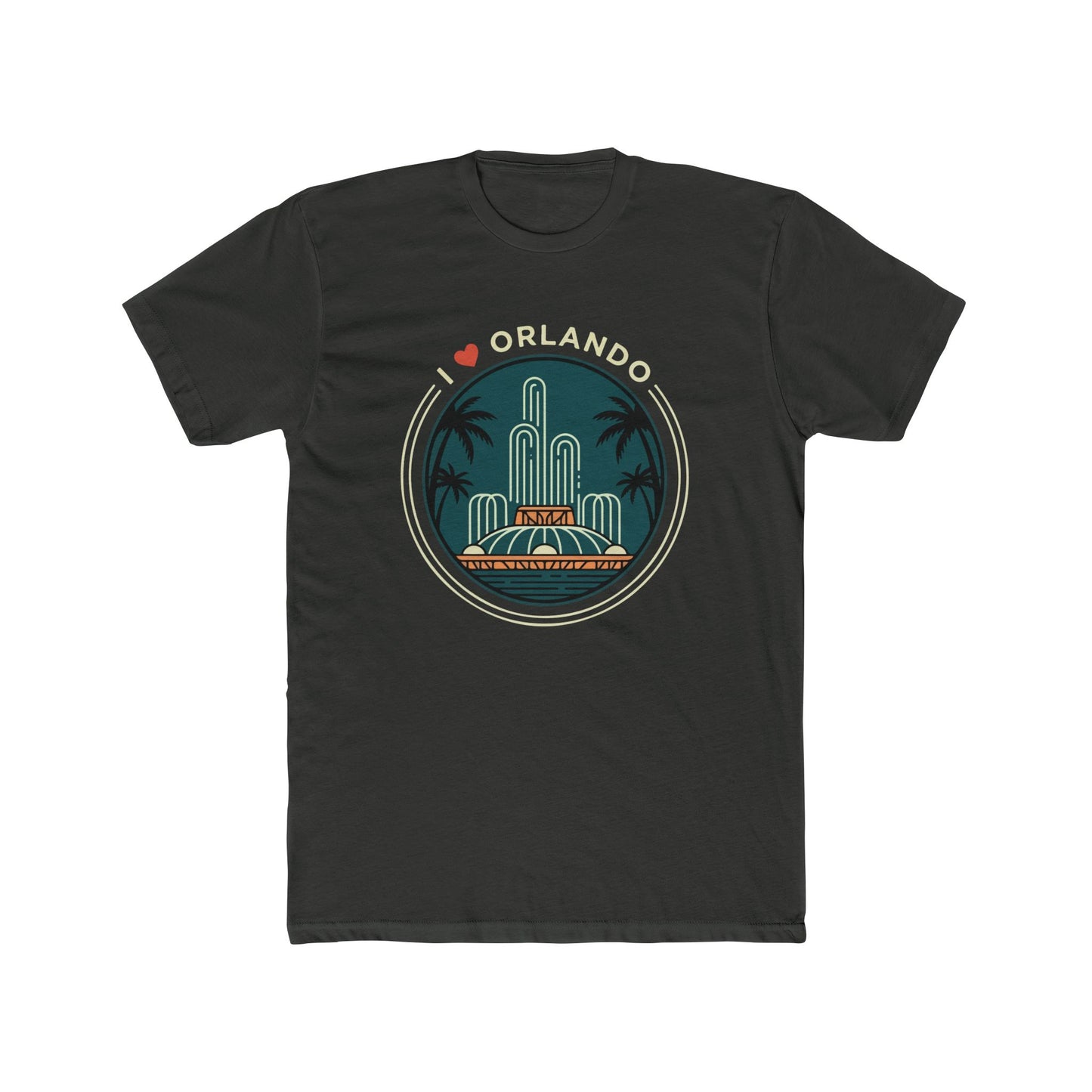 Orlando Fountain Retro Graphic Tee — I  Orlando Travel T‑Shirt