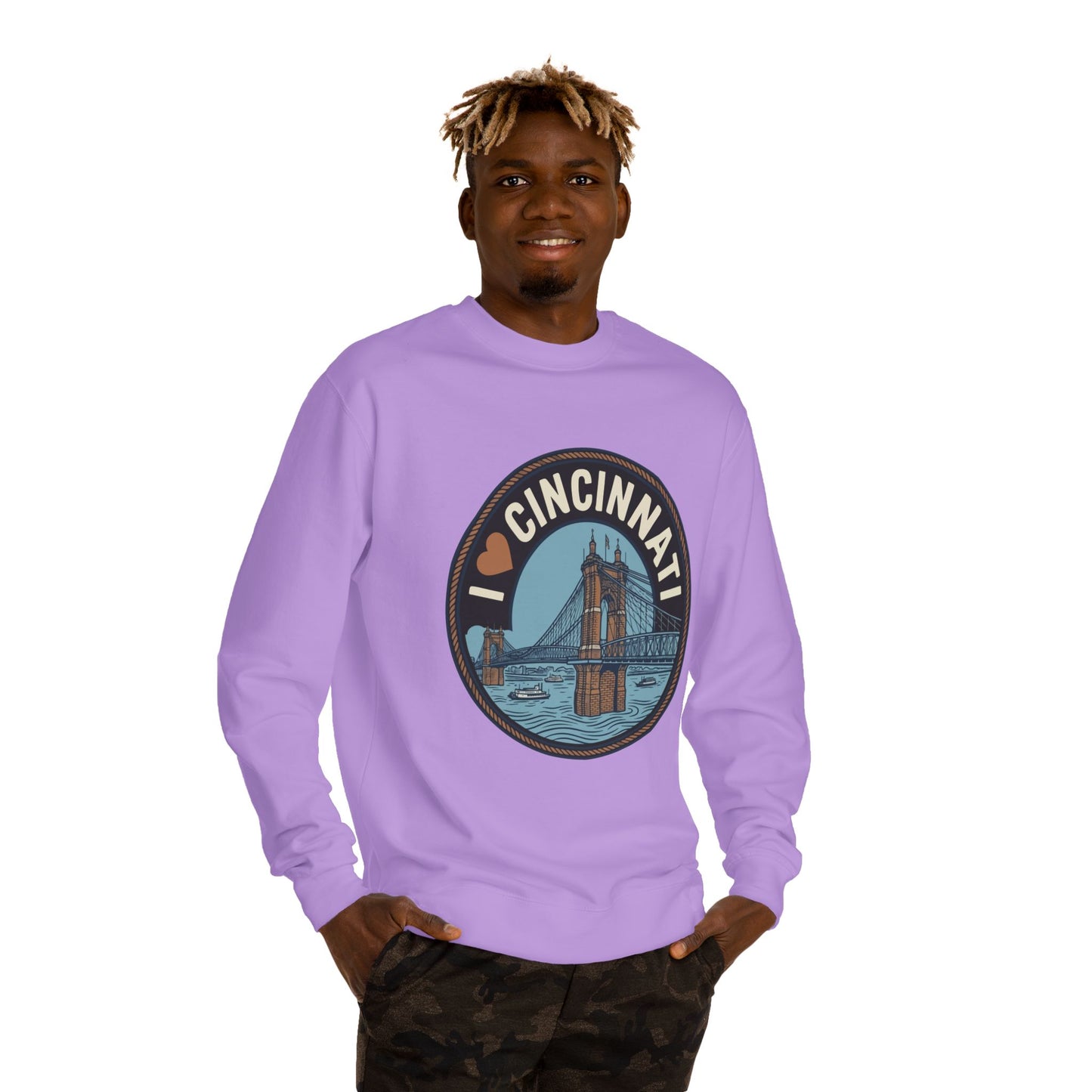 Cincinnati Bridge Crewneck Sweatshirt — I  Cincinnati Graphic