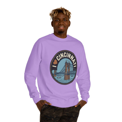 Cincinnati Bridge Crewneck Sweatshirt — I  Cincinnati Graphic