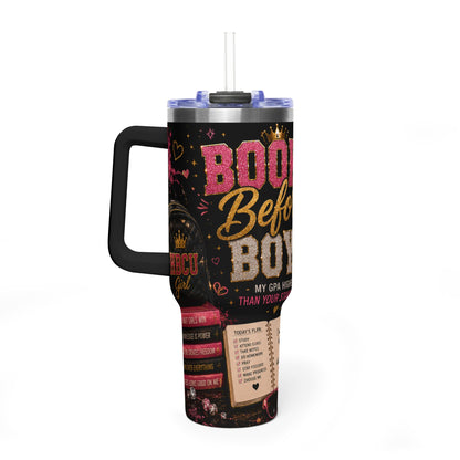 Books Before Boys 40oz Vacuum Tumbler – Reading Lover Travel Mug