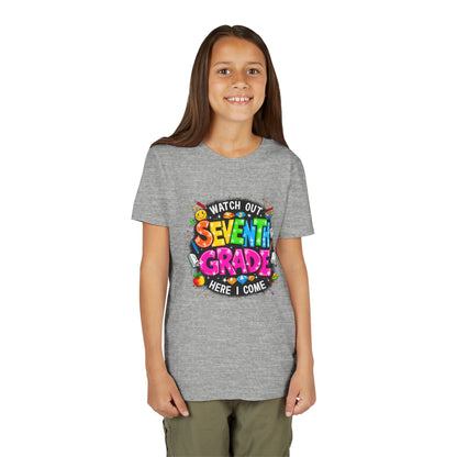 Seventh Grade Kids T‑Shirt — "Watch Out Seventh Grade Here I Come" Back‑to‑School Tee
