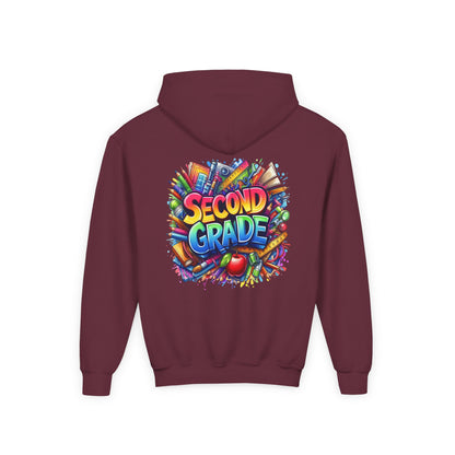 Second Grade Kids Hoodie — Colorful School Day Pullover