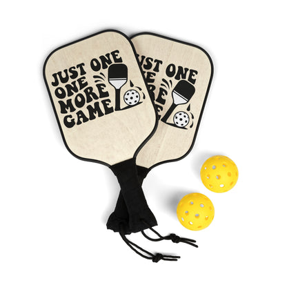 Pickleball Paddle Set — "Just One More Game" Design