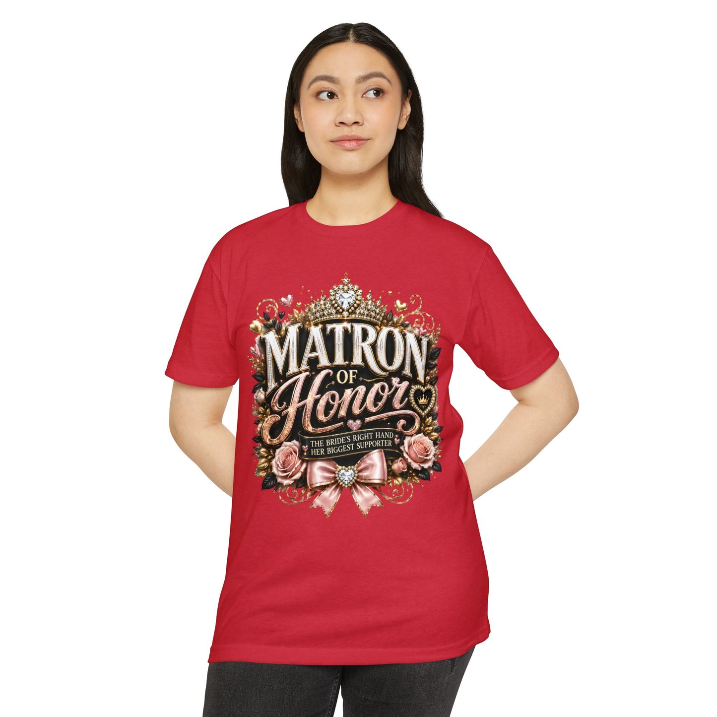 Matron of Honor T-Shirt — Floral Bridal Party Tee