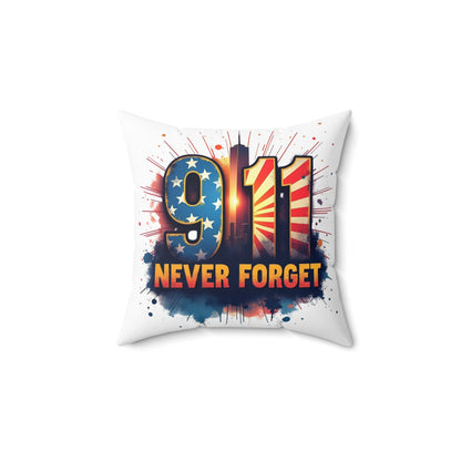 9/11 Never Forget Throw Pillow – Memorial American Flag Tribute