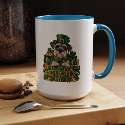 St. Patrick's Day Schnauzer Coffee Mug – Happy St. Patrick's Day Accent Mug