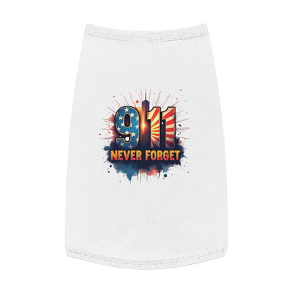 9/11 Never Forget Pet Tank Top — Patriotic Memorial Dog Shirt