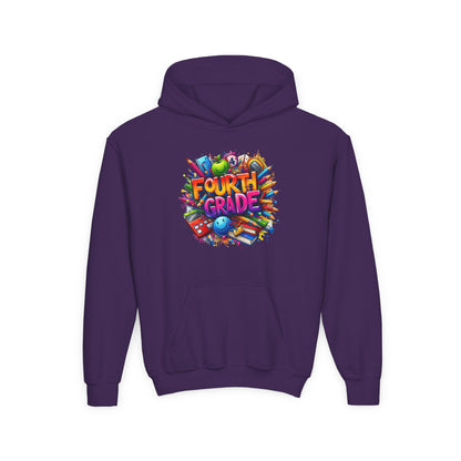 Fourth Grade Youth Hoodie — Colorful Back-to-School Kids Sweatshirt