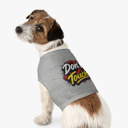 Pet Tank Top - "Don't Touch" Graphic Dog/Cat Shirt with Bold Paw Print Design