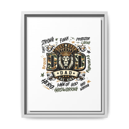 Framed Matte Canvas 'Best Ever DAD' Wall Art – Lion King Design, Father’s Day Gift