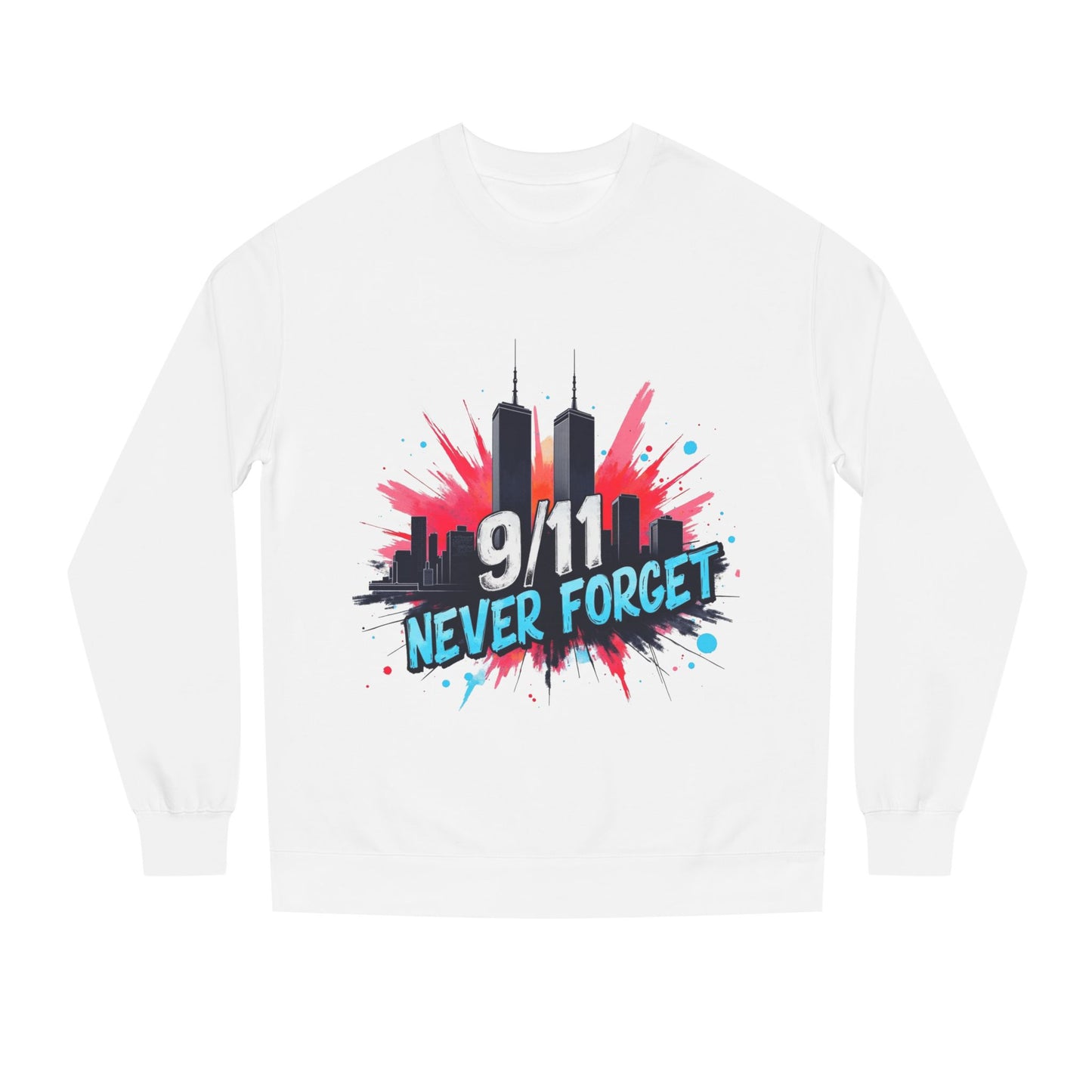 9/11 Never Forget Sweatshirt - Tribute Crewneck with Twin Towers Graphic