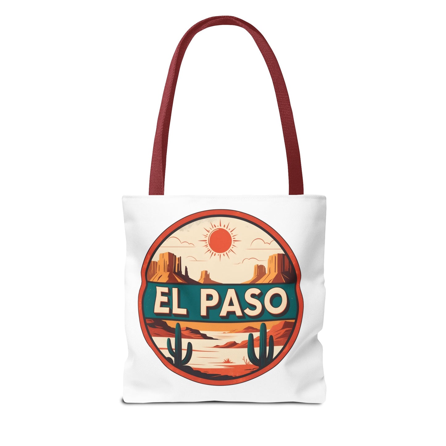El Paso Desert Sunset Tote Bag — Vintage Southwestern Travel Canvas Tote