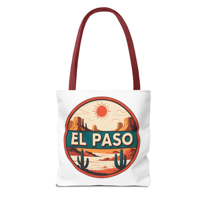 El Paso Desert Sunset Tote Bag — Vintage Southwestern Travel Canvas Tote