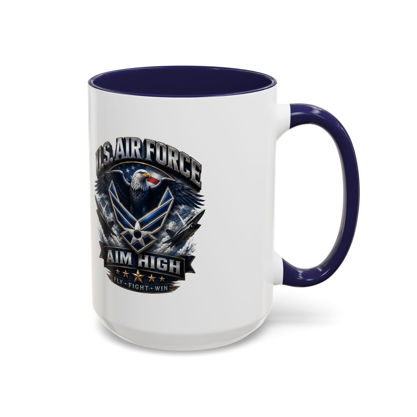 U.S. Air Force Accent Coffee Mug — Aim High Eagle Design (11/15 oz)