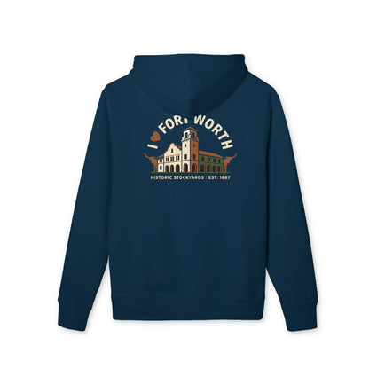 Fort Worth Historic Stockyards Hoodie — Retro Texas Landmark Pullover