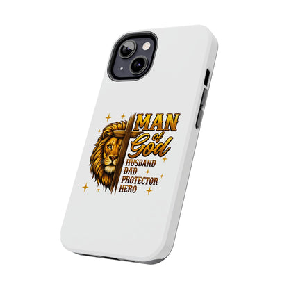 Man of God Lion Phone Case — ‘Man of God’ Christian Protector Dad Gift