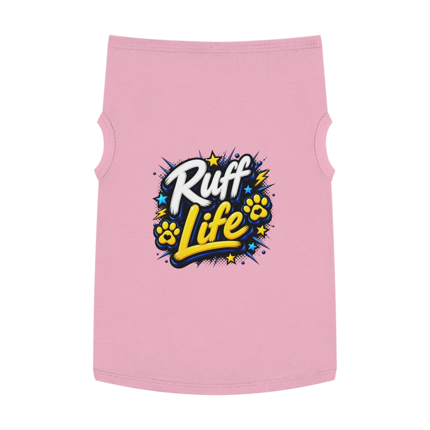 Ruff Life Pet Tank Top - Funny Dog Shirt with Paw Prints & Stars