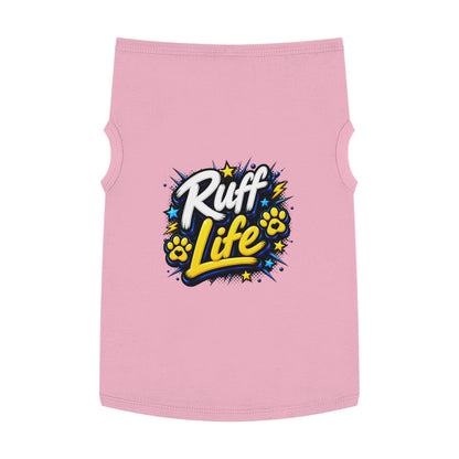 Ruff Life Pet Tank Top - Funny Dog Shirt with Paw Prints & Stars