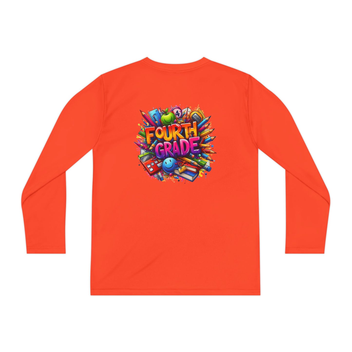 Fourth Grade Long Sleeve Tee — Colorful School Kids Shirt