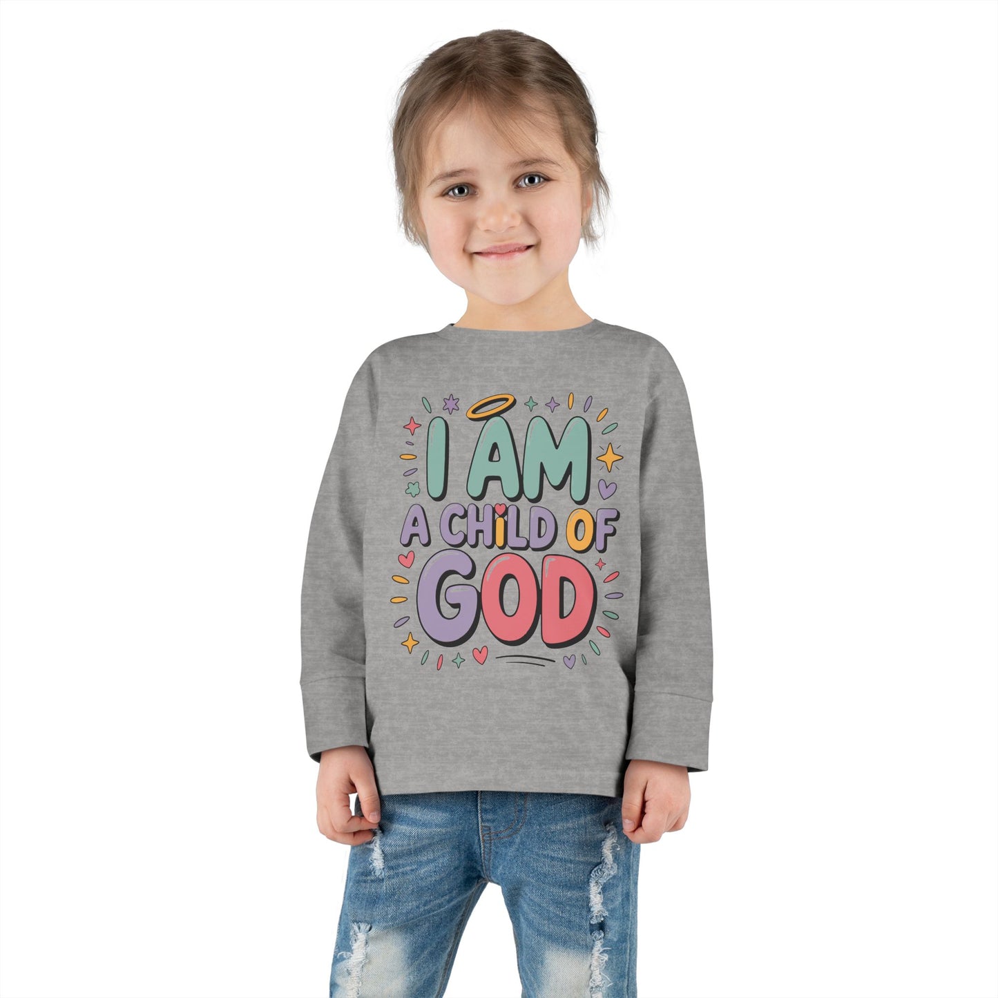 I Am a Child of God Toddler Long Sleeve Tee — Cute Christian Kids Shirt