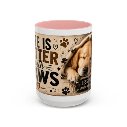 Dog & Cat Coffee Mug - "Less People, More Dogs & Cats" Accent Ceramic Mug