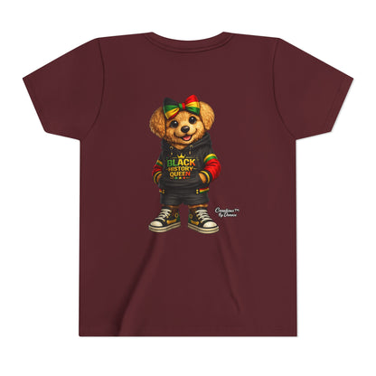 Youth Tee — Black History Queen Bear Graphic T-Shirt