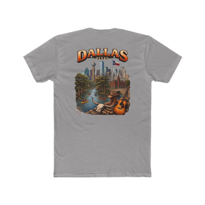 Dallas Skyline Graphic Tee — Retro Cityscape with Guitar