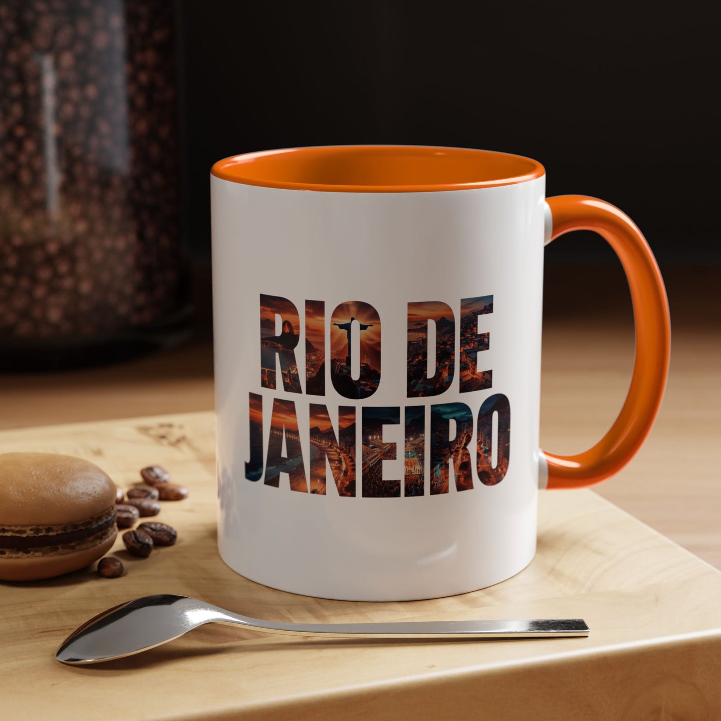 Rio de Janeiro Accent Coffee Mug — Scenic Typography Coffee Mug (11/15oz)