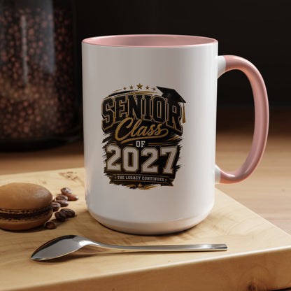 Senior Class of 2027 Accent Coffee Mug — Graduation Gift