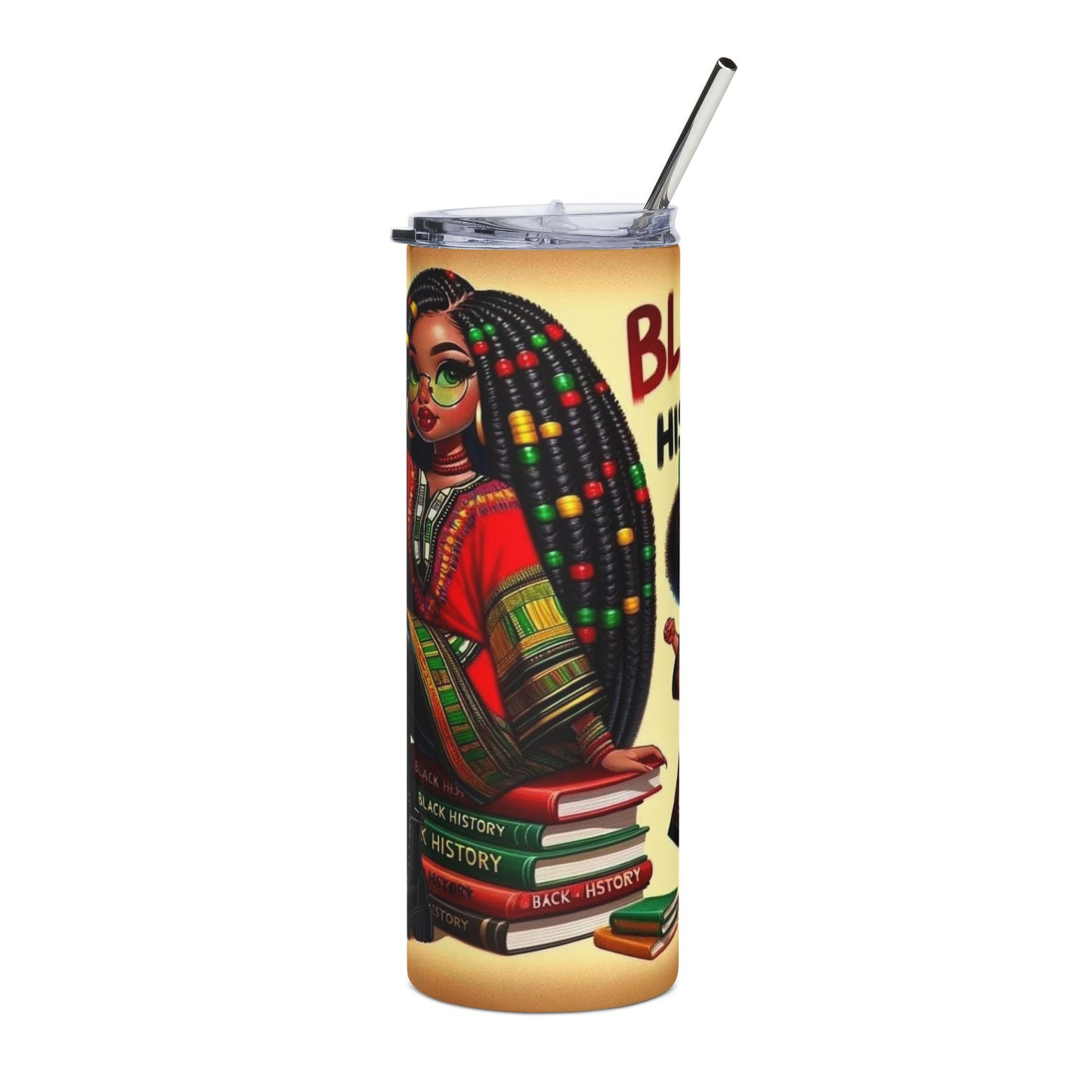 Black History Tumbler — 20oz Stainless Steel Travel Cup with Afrocentric Art