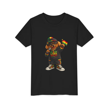 Youth Tee — Kid Bear Black Lives Matter Rasta Flag Shirt