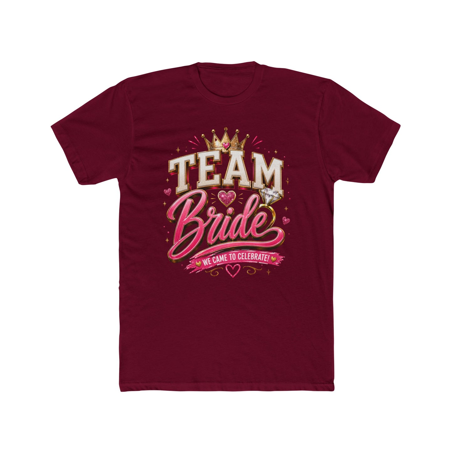 Team Bride T‑Shirt — Bachelorette Party Tee with Crown & Hearts