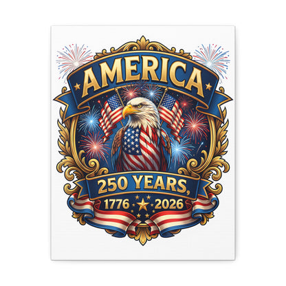 America 250th Anniversary Canvas – Patriotic Eagle 1776-2026 Wall Art