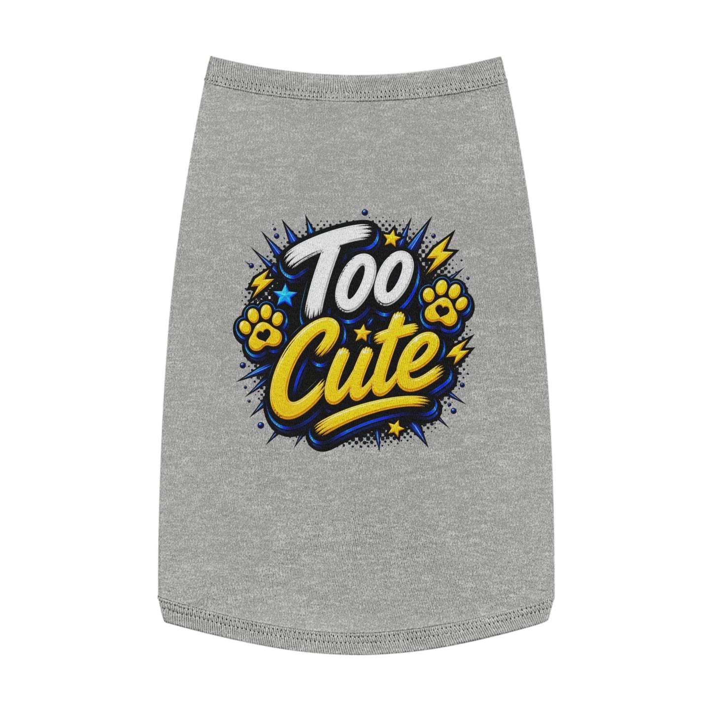 Too Cute Pet Tank Top – Graphic Dog & Cat Tee with Paw Print Design