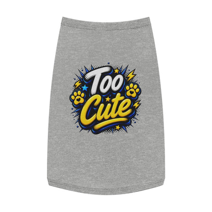 Too Cute Pet Tank Top – Graphic Dog & Cat Tee with Paw Print Design