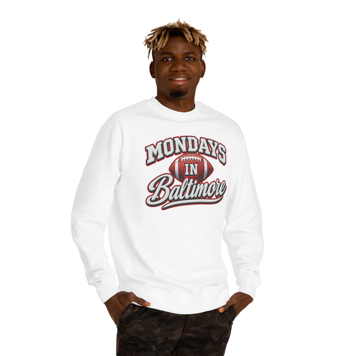 Mondays In Baltimore Football Sweatshirt – Retro Sport Crewneck