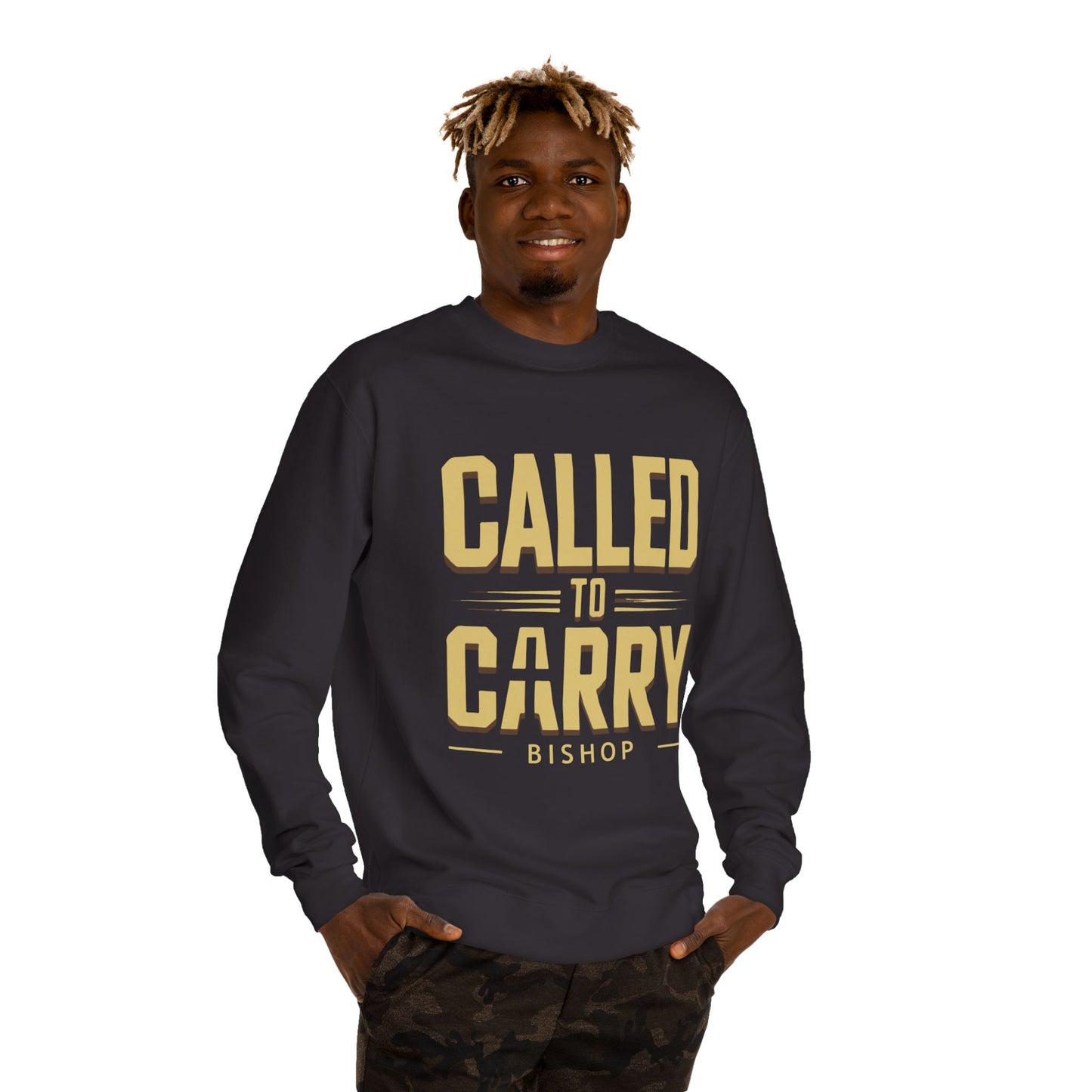 Called to Carry Sweatshirt – Military Green Crewneck with Bold Typography ("Called to Carry")