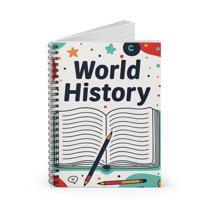 World History Spiral Notebook — Ruled Note-taking Journal for Students