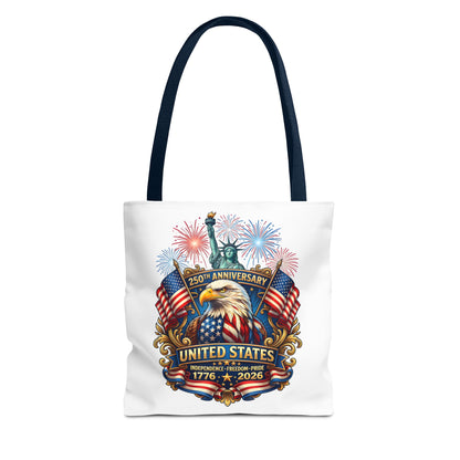 United States 250th Anniversary Tote Bag — Patriotic Eagle & Fireworks 1776–2026